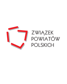 Kontury Polski i napis Związek Powiatów Polskich
