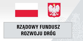 Na szarym tle flaga i godło Polski z podpisem Rządowy Fundusz Rozwoju Dróg